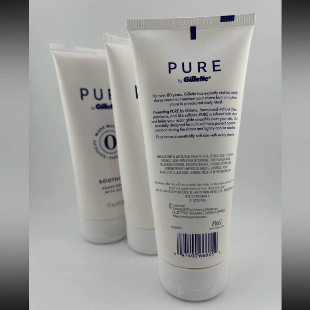 Pure by Gillette Soothing Shave Cream with Aloe (3-Pack) - Picture 4 of 4